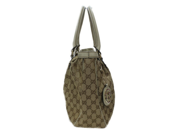 imgrc0082330707 Gucci GG Canvas Leather Handbag Beige White