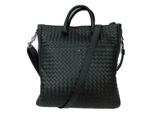 imgrc0082687627 Bottega Veneta Intrecciato 2Way Tote Bag Leather Black