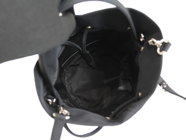 imgrc0082797749 Balenciaga Wheel Nylon Bucket Bag Black