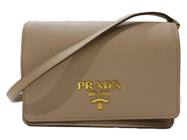 imgrc0082914543 Prada Vitello Dyno Leather Shoulder Bag Beige