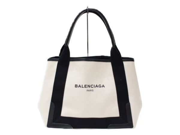 imgrc0082989832 Balenciaga Blue Hippo Canvas Leather Handbag White Black