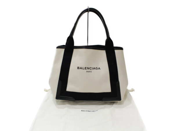 imgrc0082989857 Balenciaga Blue Hippo Canvas Leather Handbag White Black