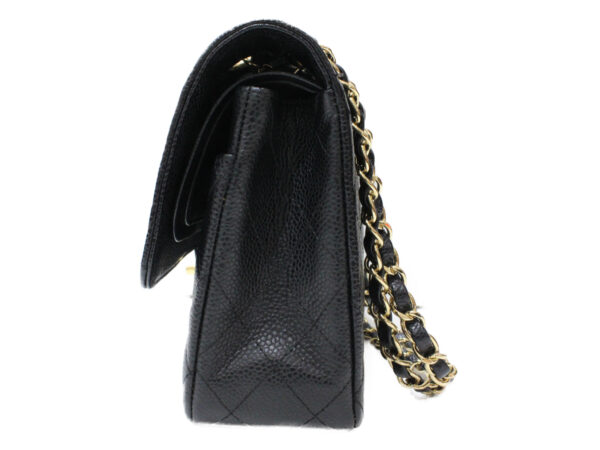 imgrc0083346348 Chanel Matelasse 25 Caviar Skin W Flap Chain Shoulder Bag Black