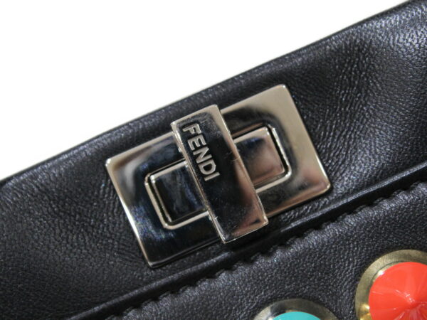 imgrc0083368729 Fendi Peekaboo Leather Studded Black