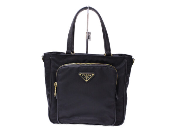 imgrc0083806761 Prada Tote Bag Nylon Leather Black