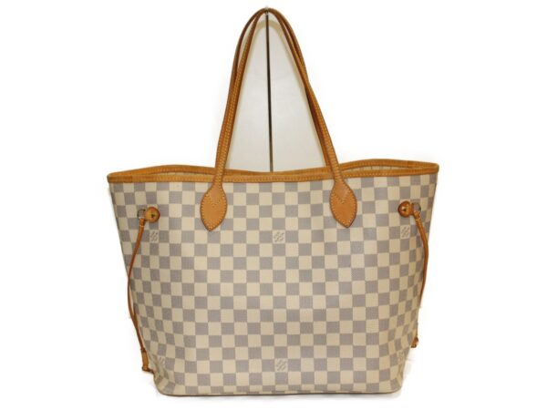 imgrc0083821702 Louis Vuitton Neverfull MM Damier Azur Tote Bag Gray White