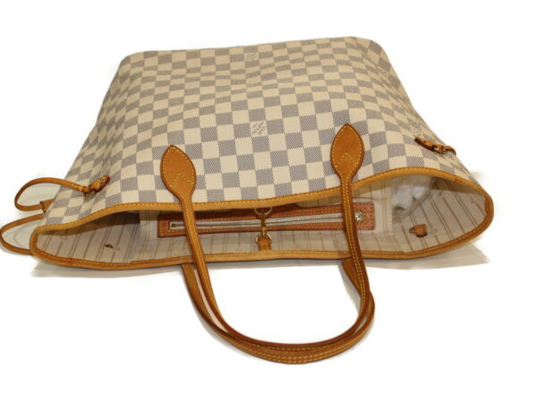 imgrc0083821706 Louis Vuitton Neverfull MM Damier Azur Tote Bag Gray White