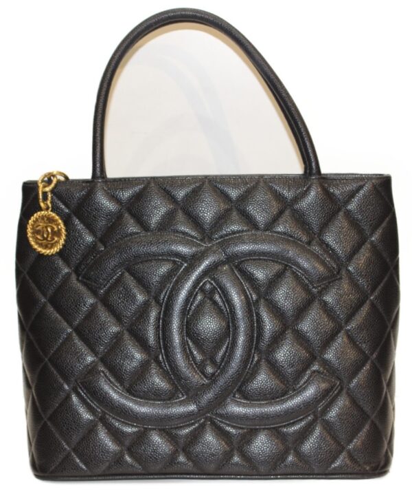 imgrc0083847691 Chanel Reproduction Tote Bag Caviar Skin Black