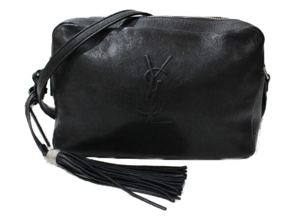 imgrc0084028877 YSL Fringe Shoulder Bag Leather Black