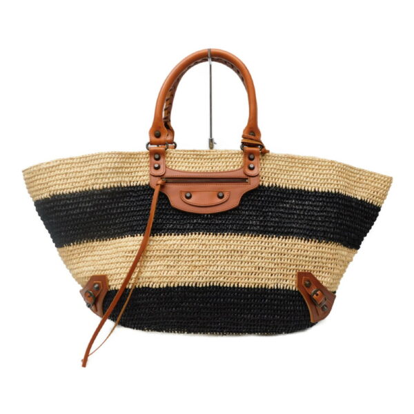 imgrc0084069400 Balenciaga Raffia Basket Bag Beige Black