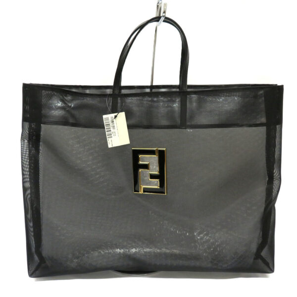 imgrc0084432718 Fendi Tote Bag Mesh Canvas Black