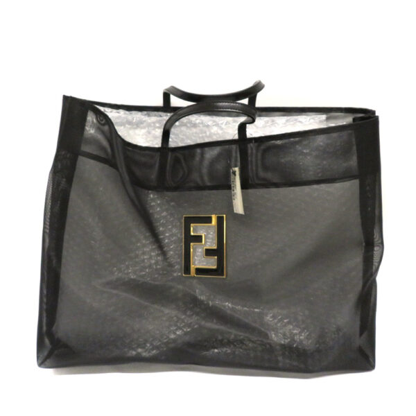 imgrc0084433109 Fendi Tote Bag Mesh Canvas Black