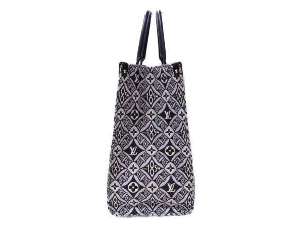 imgrc0084522943 Louis Vuitton On the Go GM Jacquard Weave Tote Bag Gray