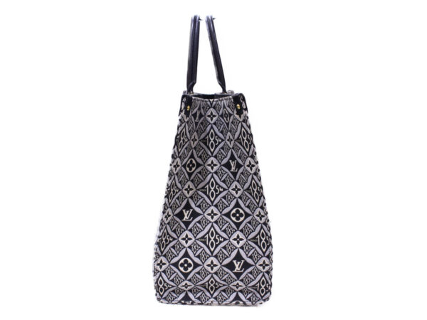 imgrc0084522944 Louis Vuitton On the Go GM Jacquard Weave Tote Bag Gray