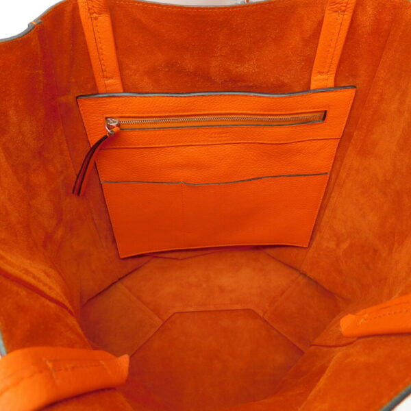 imgrc0084559941 Celine Hippo Phantom Leather Tote Bag Bright Orange