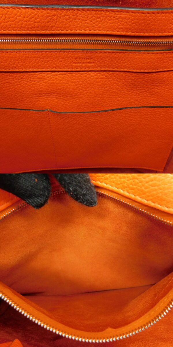 imgrc0084559942 Celine Hippo Phantom Leather Tote Bag Bright Orange