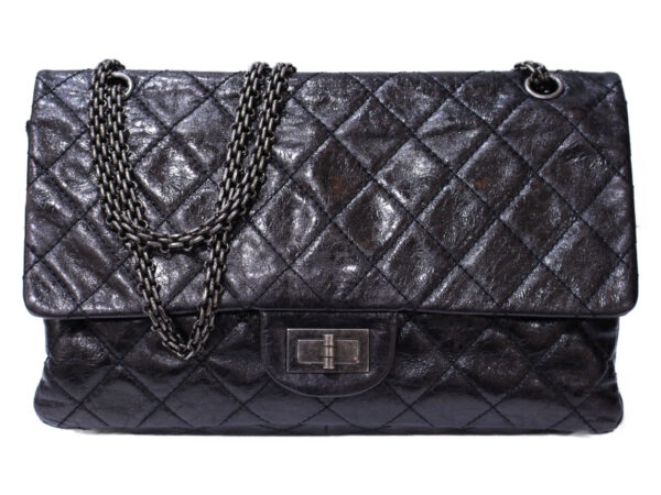 imgrc0084600719 Chanel 255 Large Chain Shoulder Bag Black