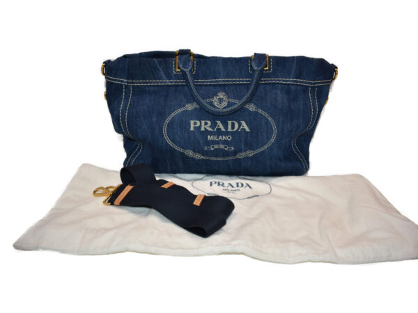 imgrc0084954248 Prada 2WAY Tote Bag Denim Blue