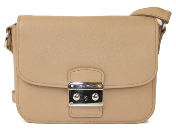 imgrc0085010141 Miu Miu Shoulder Bag Leather Beige