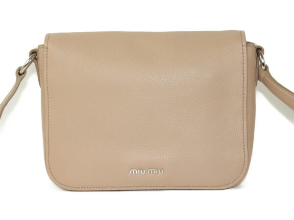 imgrc0085010142 Miu Miu Shoulder Bag Leather Beige