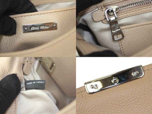 imgrc0085010150 Miu Miu Shoulder Bag Leather Beige