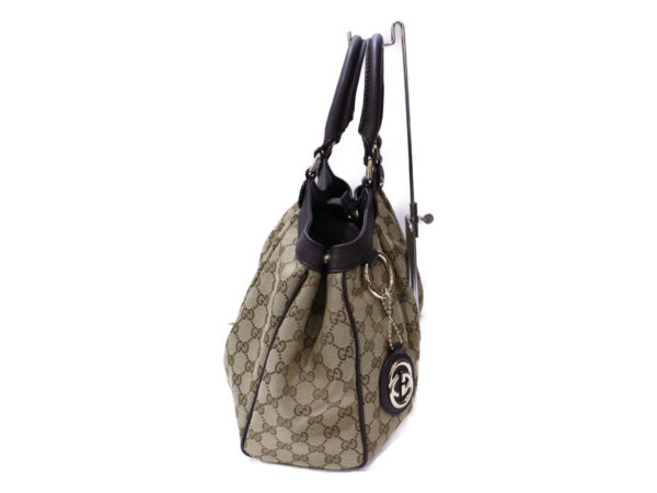 imgrc0085046010 Gucci Sookie GG Canvas Leather Tote Bag Beige Brown