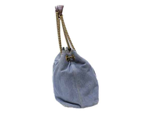 imgrc0085048249 Gucci Interlocking Chain Denim Shoulder Bag Blue