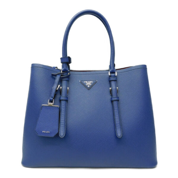 imgrc0085224628 Prada Saffiano Triangle Tote Bag Leather 2WAY Blue Red