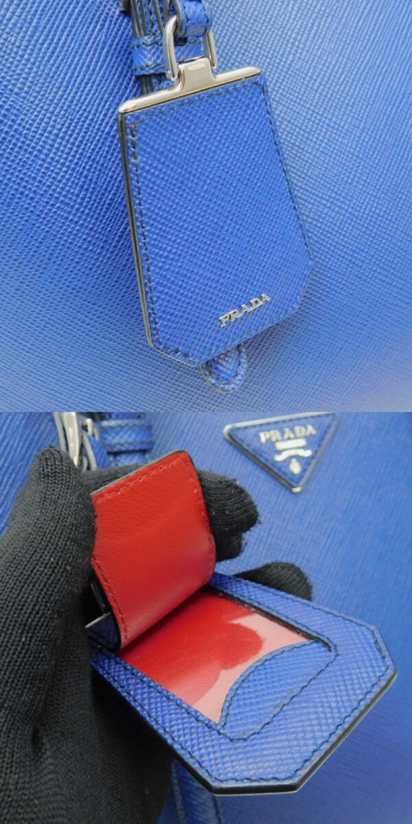 imgrc0085224634 Prada Saffiano Triangle Tote Bag Leather 2WAY Blue Red