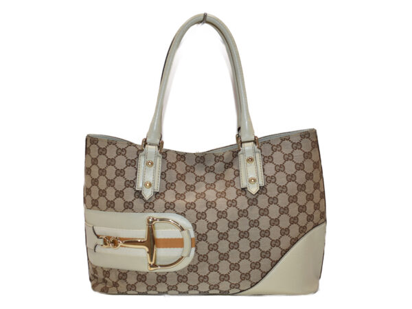 imgrc0085261407 Gucci Horsebit Tote Bag Canvas Leather Beige