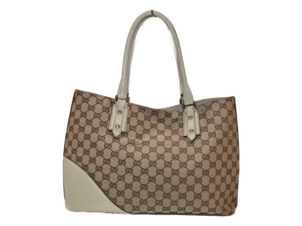 imgrc0085261408 Gucci Horsebit Tote Bag Canvas Leather Beige