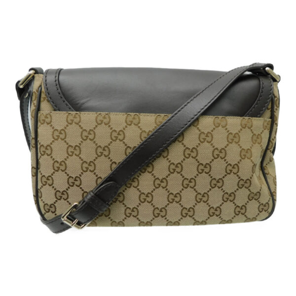 imgrc0085317828 Gucci GG Canvas Shoulder Bag Leather Beige Brown