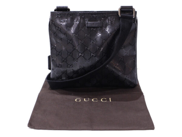 imgrc0085340473 Gucci GG Leather Messenger Bag Black