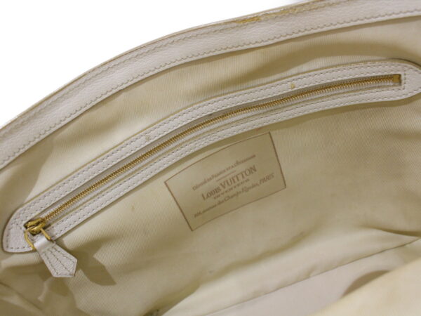 imgrc0085421273 Louis Vuitton Sabia Kaba MM Canvas Leather Handbag Beige White