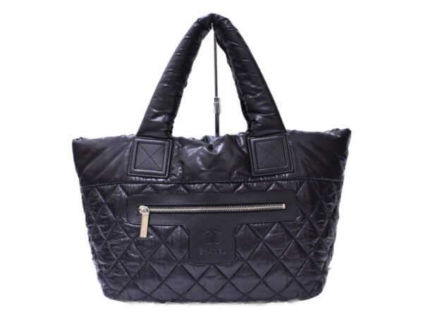 imgrc0085443025 Chanel Coco Cocoon Nylon Tote Bag Black