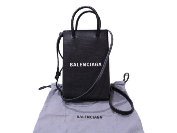 imgrc0085509452 Balenciaga Mini Shopping Bag Calfskin Black