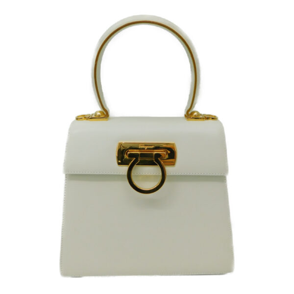 imgrc0085600426 Salvatore Ferragamo Gancini Handbag White