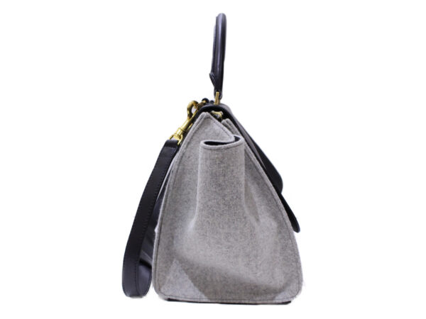 imgrc0085677470 Celine Trapeze Leather Felt Handbag Shoulder Bag Black Gray