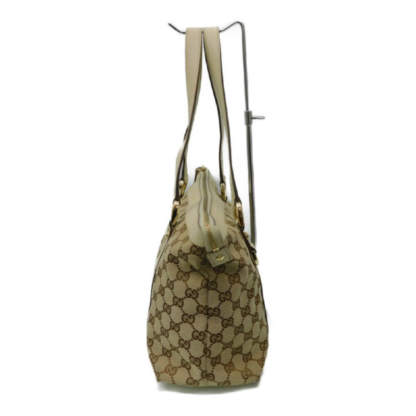 imgrc0085819698 Gucci GG Canvas Tote Bag Leather Beige