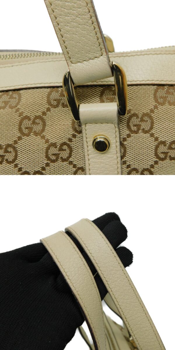 imgrc0085819702 Gucci GG Canvas Tote Bag Leather Beige