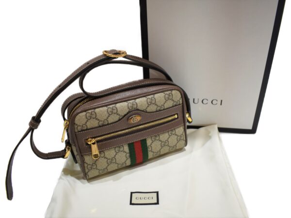 imgrc0085867866 Gucci GG Supreme Mini Bag Leather Brown