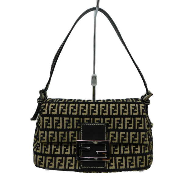 imgrc0085886634 Fendi Mini Mamma Bucket Handbag Zucca Pattern Black Beige