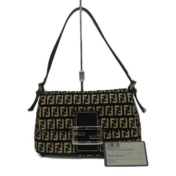 imgrc0085886645 Fendi Mini Mamma Bucket Handbag Zucca Pattern Black Beige