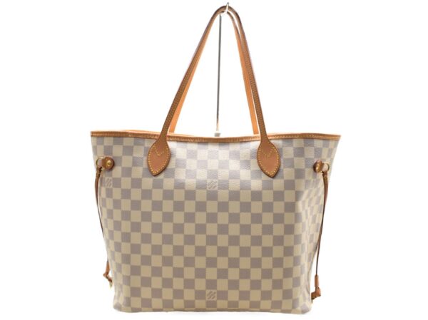 imgrc0085977153 Louis Vuitton Neverfull MM Damier Azur Tote Bag White