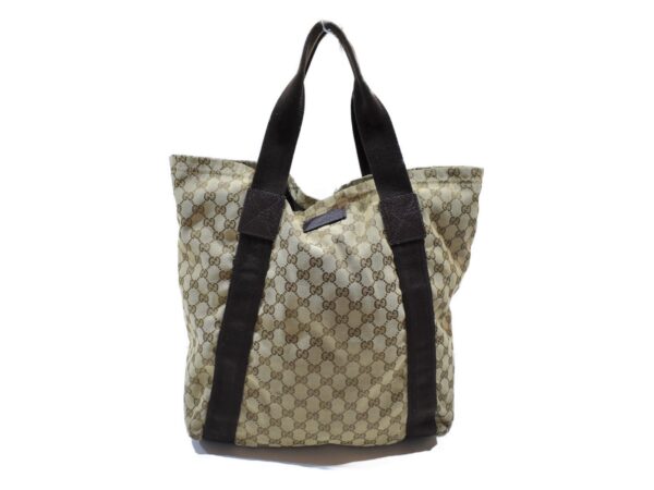 imgrc0086076148 Gucci Tote Bag Brown Beige Canvas