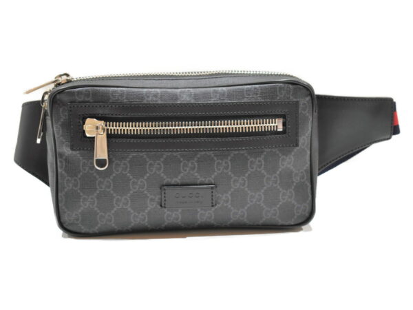 imgrc0086129907 Gucci GG Supreme Belt Bag Leather Gray Black