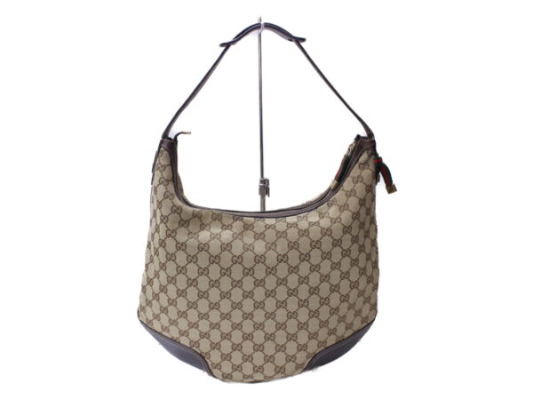 imgrc0086141989 Gucci GG Canvas Sherry Line Shoulder Bag Beige Brown