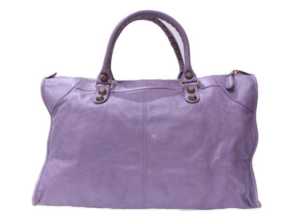 imgrc0086244194 Balenciaga The Giant Work Leather Handbag Purple