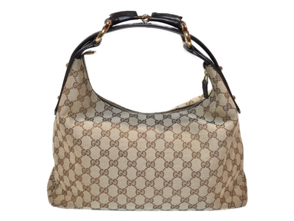 imgrc0086277488 Gucci Horsebit Half Shoulder Bag Brown Canvas