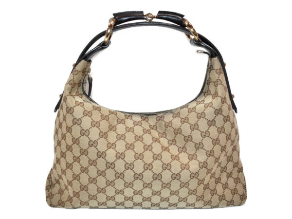 imgrc0086277489 Gucci Horsebit Half Shoulder Bag Brown Canvas